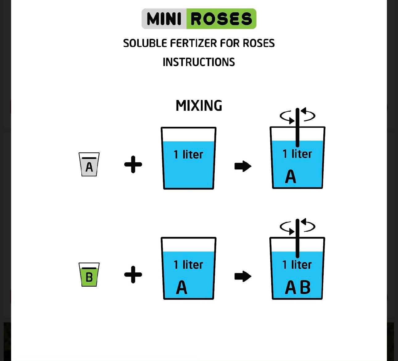 Combo AB Soluble Fertiliser Mini Roses